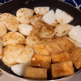 簡単！長芋と揚げ出し豆腐のうまうま焼き